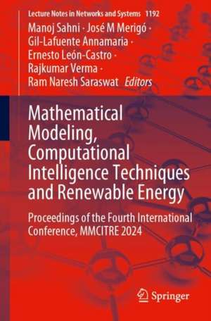 Mathematical Modeling, Computational Intelligence Techniques and Renewable Energy de Manoj Sahni