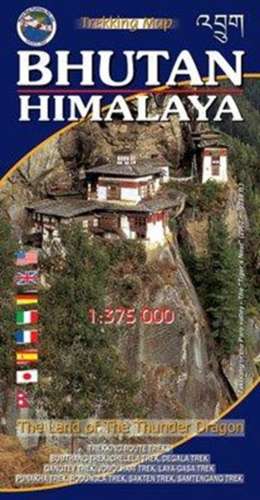 Bhutan Himalaya Map de Vajra Books
