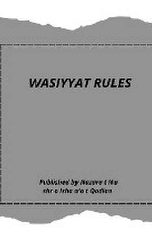 WASIYYAT RULES de Nazarat Nashr o Ishaa'at Qadian