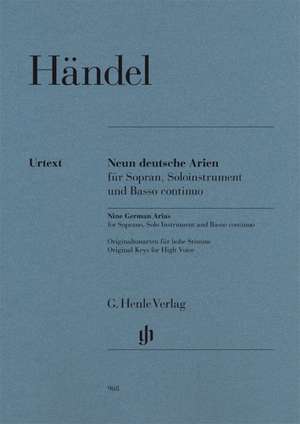 Neun Deutsche Arien de Georg Friedrich Händel
