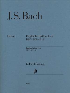 Englische Suiten 4-6, BWV 809-811, Urtext de Johann Sebastian Bach