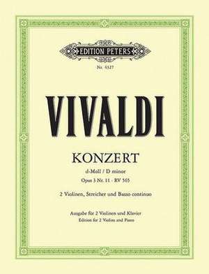 Concerto in D Minor Op. 3 No. 11 (RV 565) (Edition for 2 Violins and Piano) de Antonio Vivaldi