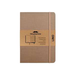 Moustachine Classic Linen Hardcover Dark Tan Lined Medium de Moustachine