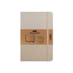 Moustachine Classic Linen Hardcover Light Tan Lined Pocket de Moustachine