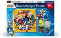 Children's puzzle 3x49 Teile - Sonic the Hedgehog - Die Abenteuer von Sonic