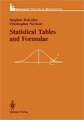 Statistical Tables and Formulae