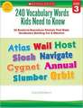 240 Vocabulary Words Kids Need to Know: Grade 3: 24 Ready-To-Reproduce Packets Inside!