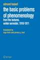 The Basic Problems of Phenomenology: From the Lectures, Winter Semester, 1910-1911