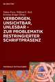 Verborgen, unsichtbar, unlesbar – zur Problematik restringierter Schriftpräsenz