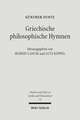 Griechische Philosophische Hymnen: Aus Dem Nachlass