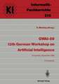 GWAI-89 13th German Workshop on Artificial Intelligence: Eringerfeld, 18.–22. September 1989 Proceedings