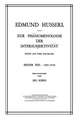 Zur Phänomenologie der Intersubjektivität: Texte aus dem Nachlass Erster Teil: 1905–1920