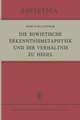 Die Sowjetische Erkenntnismetaphysik und Ihr Verhältnis zu Hegel