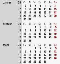 rido/idé 7038000205 3-Monats-Tischkalender (2025)| 1 Seite = 3 Monate| 90 × 120 mm