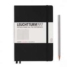 Agendă nedatată Leuchtturm Medium (A5): Negru, pagini cu pătrățele