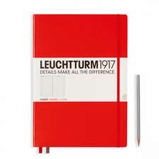 Agendă nedatată Leuchtturm Master Classic (A4+): Roșu, 233 pagini liniate