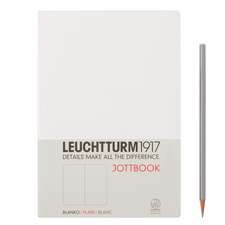 Agendă nedatată Leuchtturm Jottbook: White, Medium, pagini albe