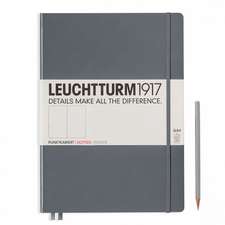 Agendă nedatată Leuchtturm Master Slim (A4+): Antracit, 121 pagini punctate