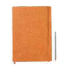 Agendă nedatate Leuchtturm din piele naturală (rigid cover, in a gift box): Cognac, Master, pagini albe