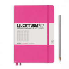 Agendă nedatată Leuchtturm Medium (A5): New Pink, pagini cu pătrățele