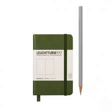 Agendă nedatată Leuchtturm MINI (A7): Army, pagini liniate