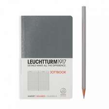 Agendă nedatată Leuchtturm Jottbook: Antracit, Pocket, pagini cu pătrățele