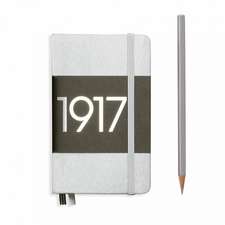 Agende Leuchtturm Special Metallic Edition 1917 (Hardcover): Silver, Pocket, pagini albe