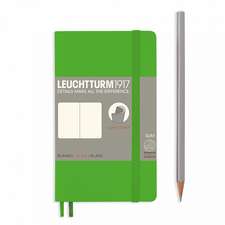 Agendă nedatată Leuchtturm Pocket (A6): Fresh Green, pagini albe