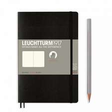 Agendă Leuchtturm Notes Paperback (B6+): Negru, pagini albe