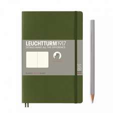 Agendă Leuchtturm Notes Paperback (B6+): Army, pagini albe