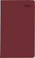 Taschenplaner Leporello PVC bordeaux 2025 - Bürokalender 9,5x16 cm - 1 Monat auf 1 Seite - separates Adressheft - faltbar - Notizheft - 501-1011