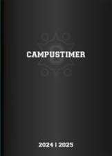 Campustimer Black - A6 Semester-Planer - Studenten-Kalender 2024/2025 - Notiz-Buch - schwarz - Weekly - Alpha Edition