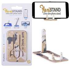 Flexistand (Lama) | flexibler Handyaufsteller | für alle Handys und Mini-Tablets | superflach | stufenlos verstellbar | hochkant und quer | passt in jede Hosentasche