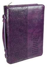 Faith Leather Large Purple Bible Cover: 31 - Wriststrap