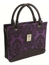 Purse Fabric Large Purple Bible Cover: Micro-Fiber