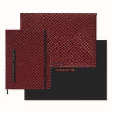 Moleskine Ltd. Ed. Shine XL Undated Planner, Document Envelope & Fountain Pen Collector's Box: Metallic Red