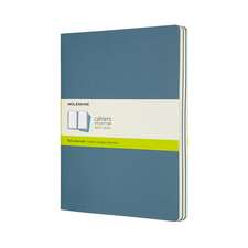 Set Of 3 Moleskine Extra Large Plain Cahier Journals: Brisk Blue