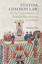 Custom, Common Law, and the Constitution of English Renaissance Literature