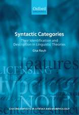 Syntactic Categories: Their Identification and Description in Linguistic Theories