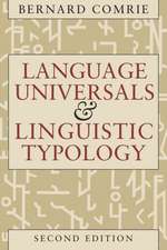 Language Universals and Linguistic Typology: Syntax and Morphology