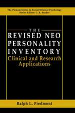 The Revised NEO Personality Inventory: Clinical and Research Applications