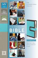 NIV, Thinline Bible, Compact, Imitation Leather, Blue/Brown, Red Letter Edition