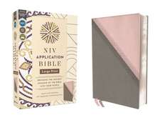 NIV Application Bible, Large Print, Leathersoft, Pink/Gray, Red Letter, Comfort Print