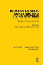 Humans as Self-Constructing Living Systems: Putting the Framework to Work