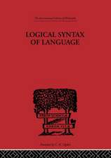 Logical Syntax of Language
