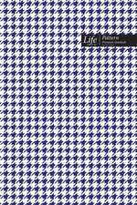 Checkered II Pattern Composition Notebook, Stylish Portable Write-In Journal (A5), 144 Sheets Navy Cover