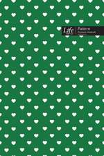 Hearts Pattern Composition Notebook, Dotted Lines, Wide Ruled Medium Size 6 x 9 Inch (A5), 144 Sheets Green Cover