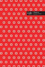 Square Pattern Composition Notebook, Dotted Lines, Wide Ruled Medium Size 6 x 9 Inch (A5), 144 Sheets Red Cover