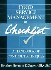 Food Service Management By Checklist – A Handbook Of Control Techniques