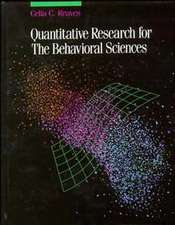 Quantitative Research for the Behavioral Sciences